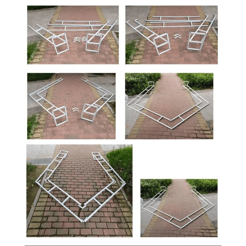 White Hexagon Wedding Arch Backdrop Stand