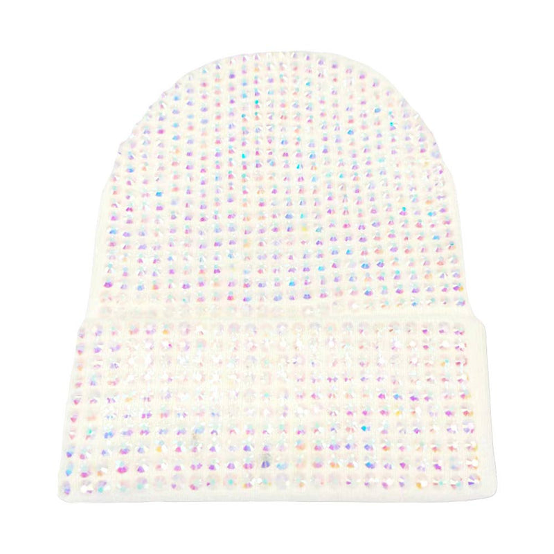 Studded Solid Knit Beanie Hat
