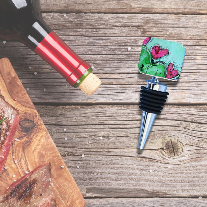 Wine Bottle Stopper: Cactus - Bloom where you are planted