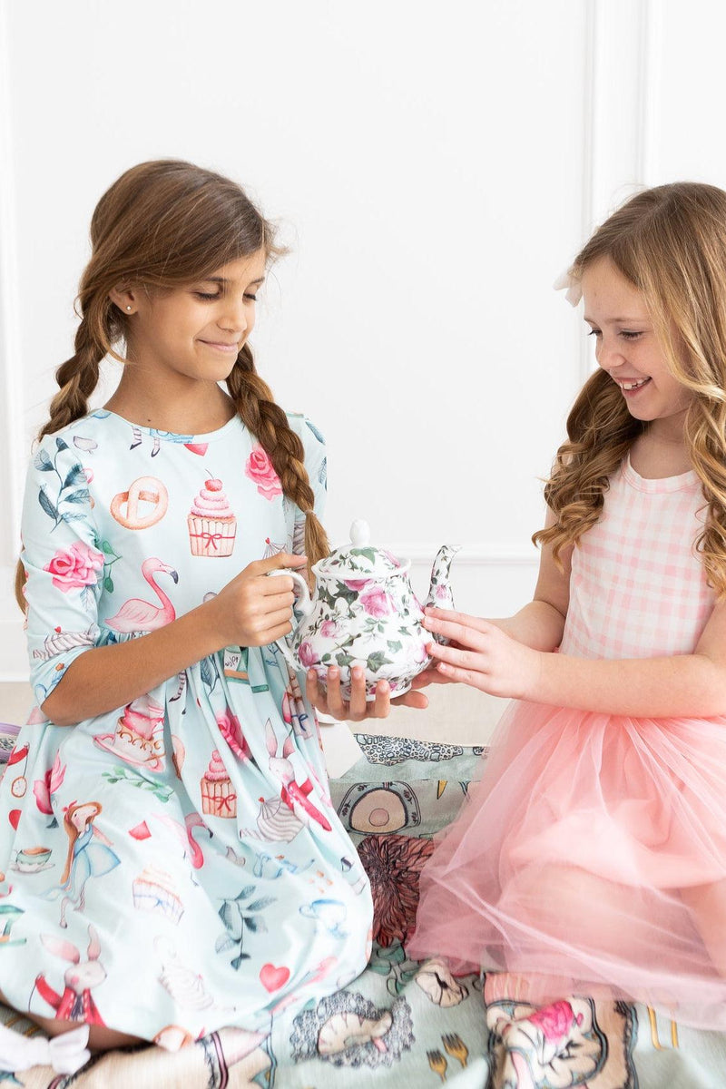 SALE Wonderland 3/4 Sleeve Pocket Twirl Dress