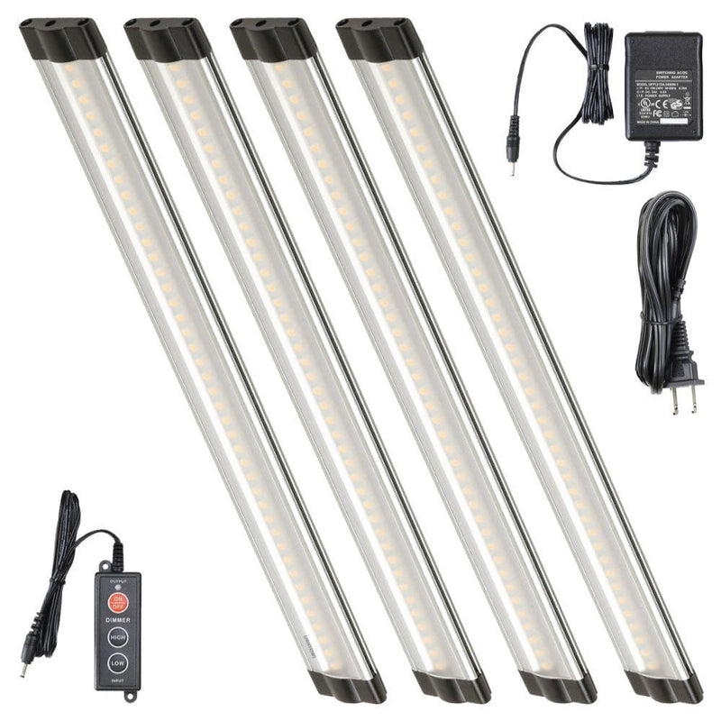 12 Inch Cool White Modular Under Cabinet LED Lighting - Standard Kit (4 Panels)