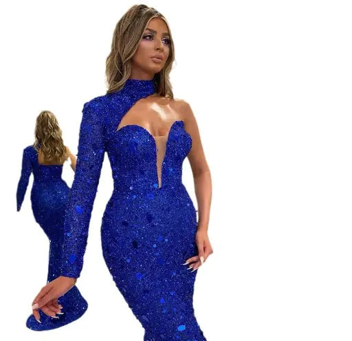 Elegant Sequin Long Sleeve Party Dress