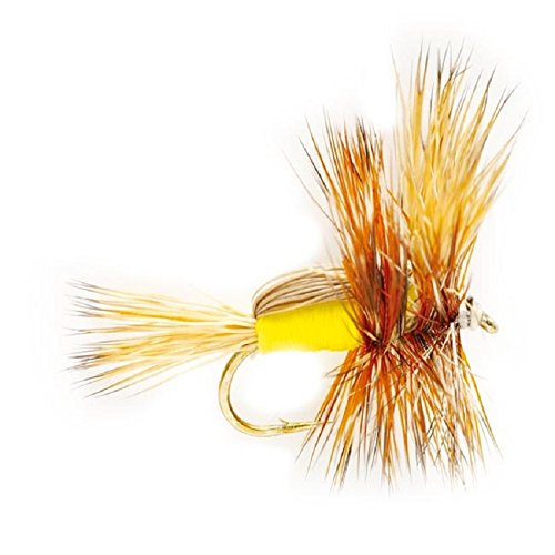 Yellow Humpy Classic Hair Wing Dry Fly - 12 Flies Size 10