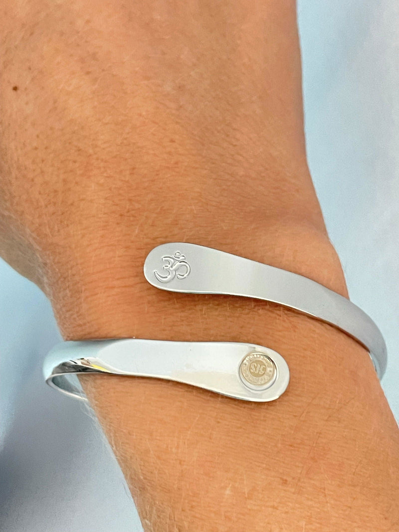 Yoga Bracelets, Om Bracelets, Engraved Bracelets Inhale the future exhale the past- The Om Symbol