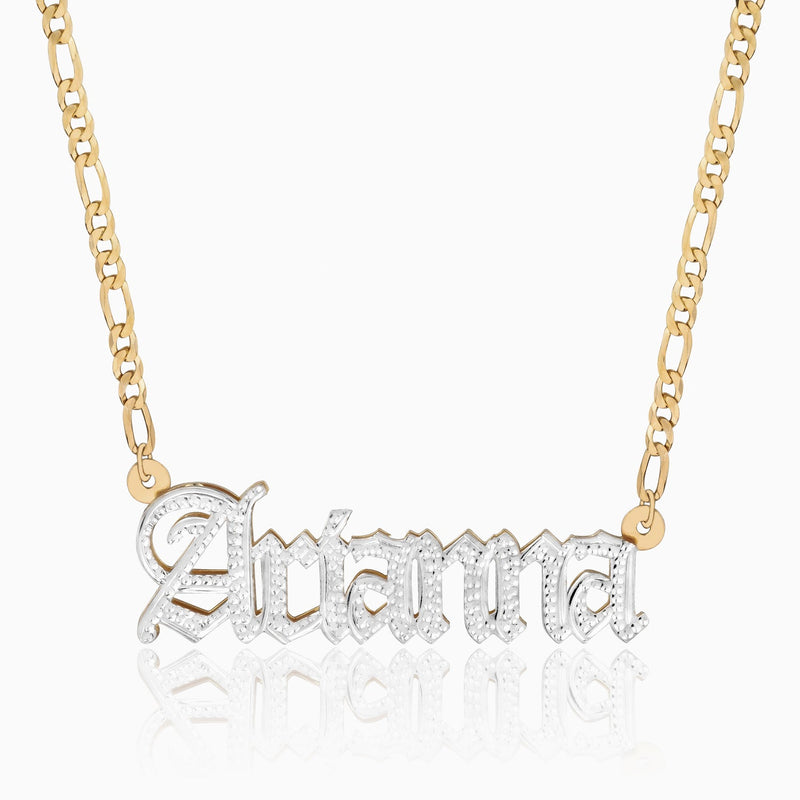 Double Plated Gothic Name Necklace