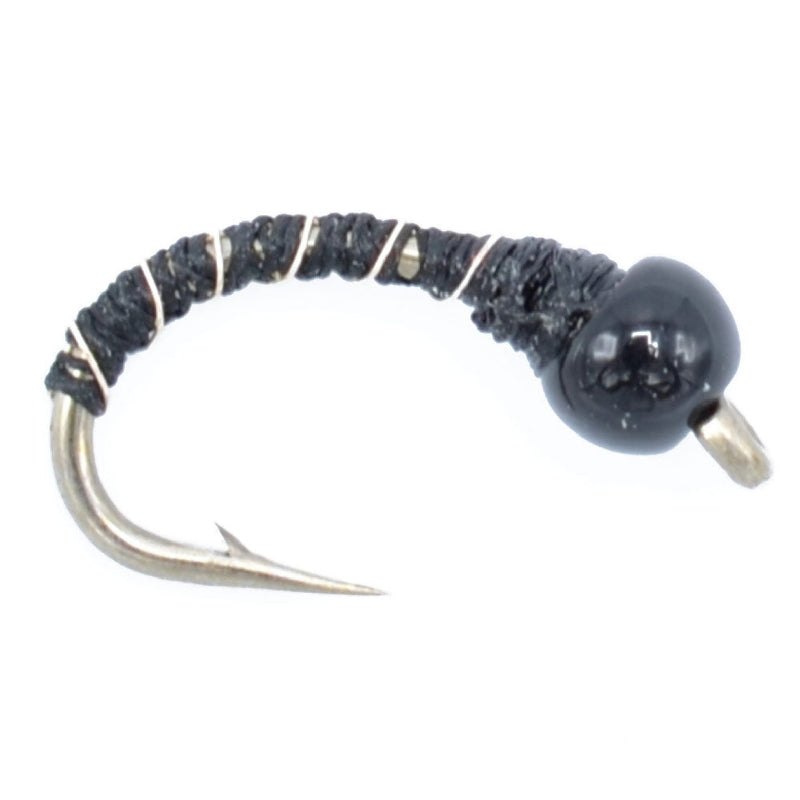 Black Zebra Midge - 1 Dozen - Size 24 Tailwater and Lake Fishing Flies