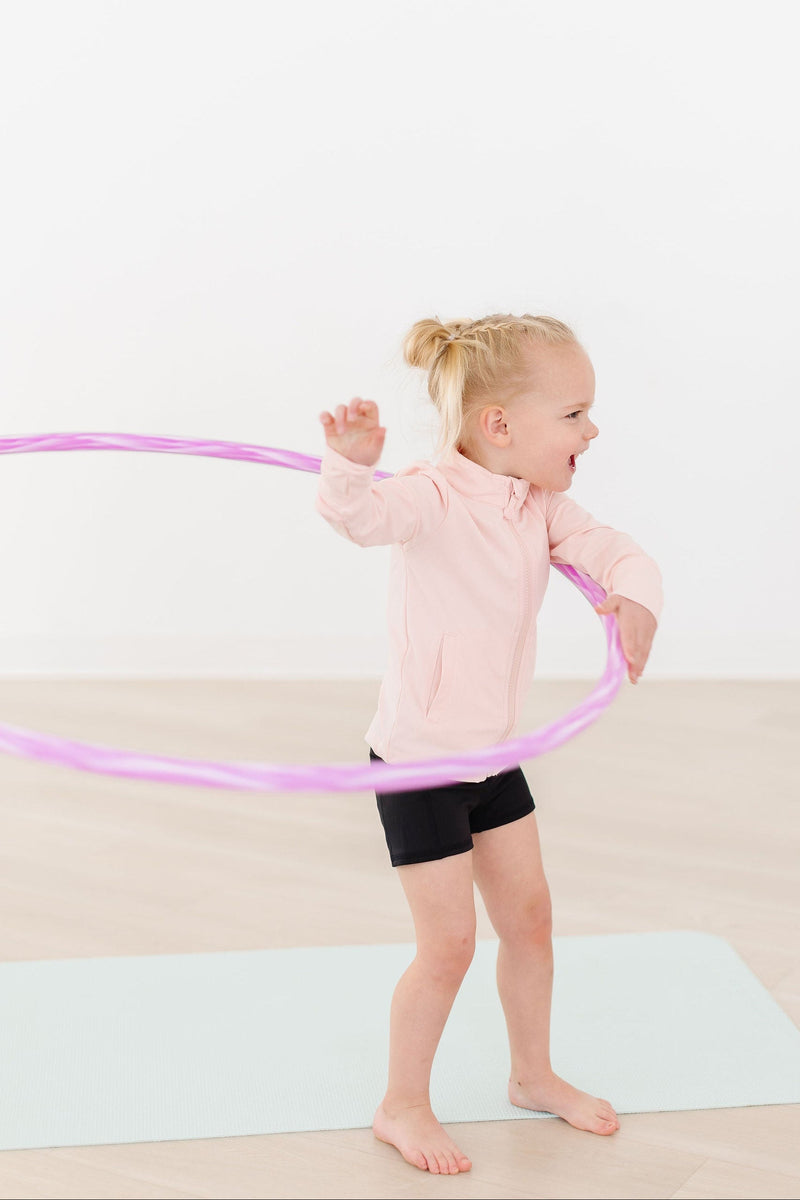 SALE Zen Pink Full-Zip Ruffle Active Jacket