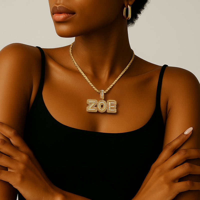 Luxe Pavé Letter Necklace