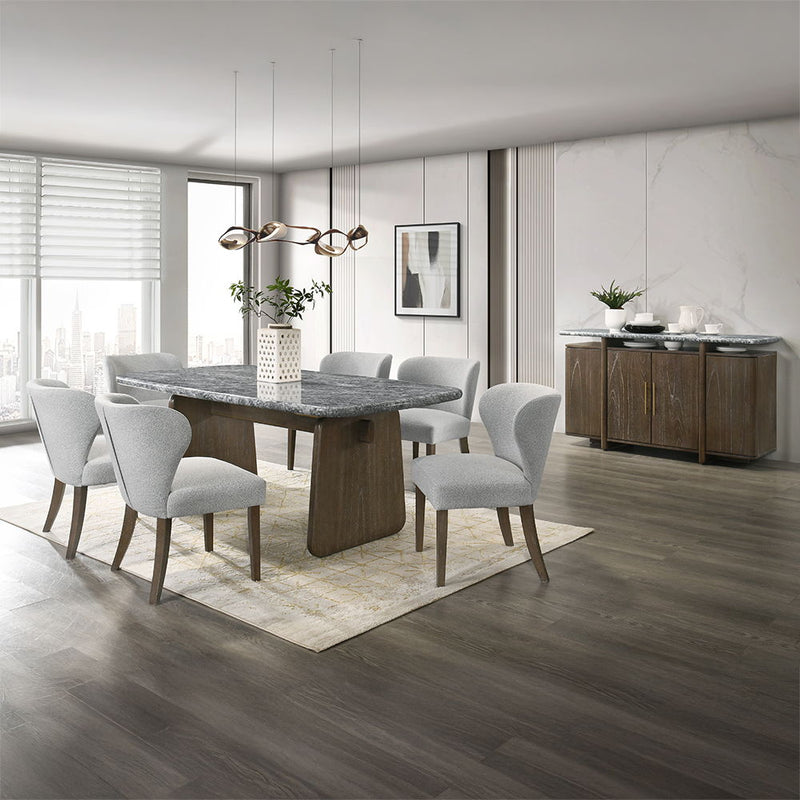 Dillon - Server With Marble Top - Natural / Walnut