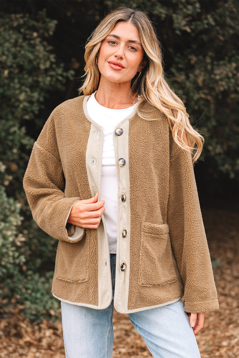 Lilisha Corduroy Edge Patchwork Jacket