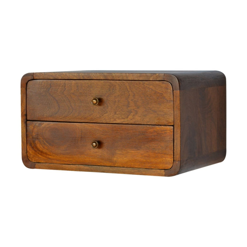 Curved Wall Mounted Bedside Nightstand