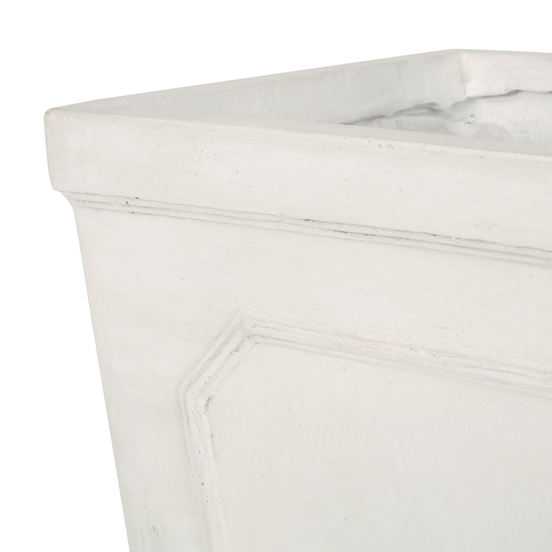 16" x 30.5" Outdoor MGO Planter with Antique White Finish