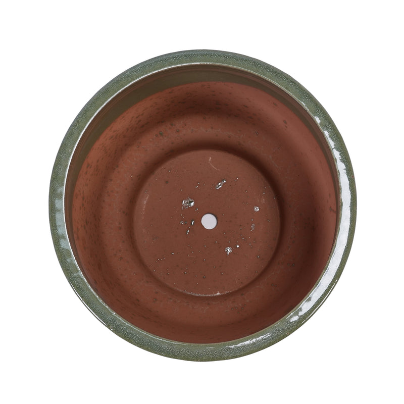 3 Pieces Ceramic Flowerpot Set - Antique Light Green