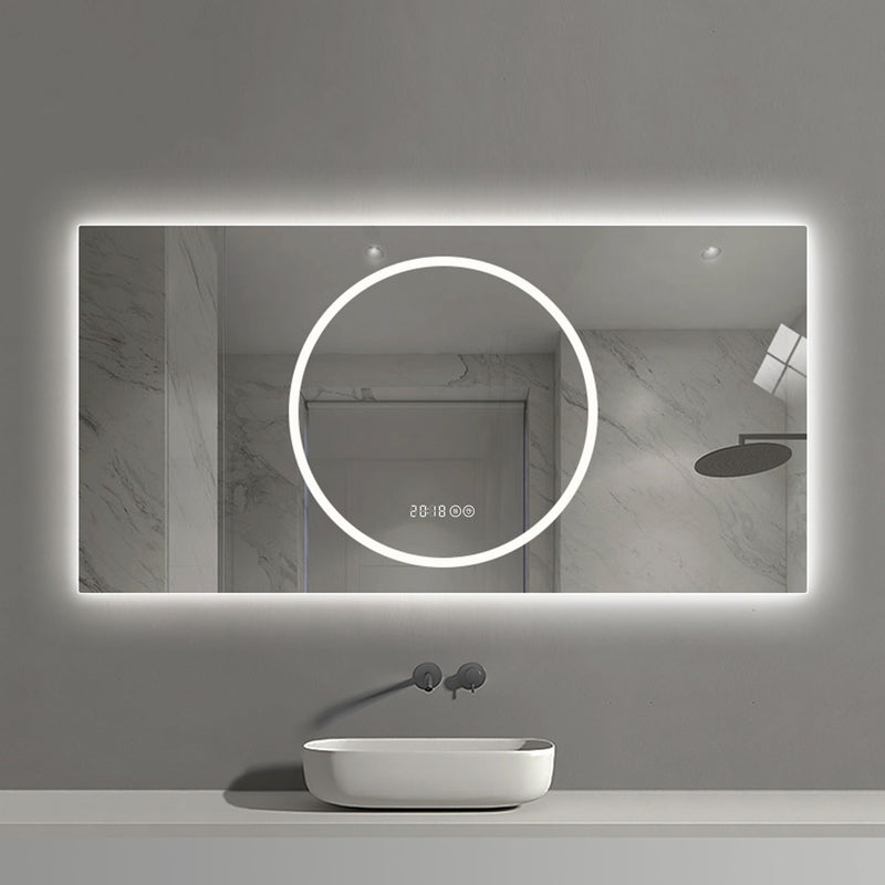 LED Vanity Mirror With Anti Fog & Dimmable Lights, Wall-Mounted - Antique Silver