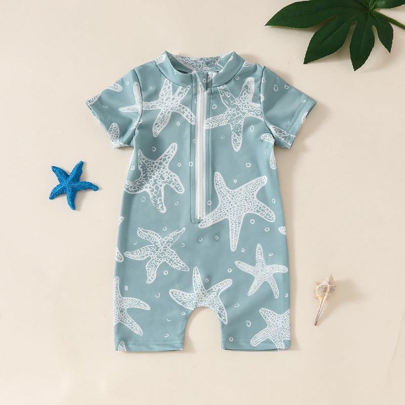 Boys' Infant Summer Swimsuit Printed Jumpsuit