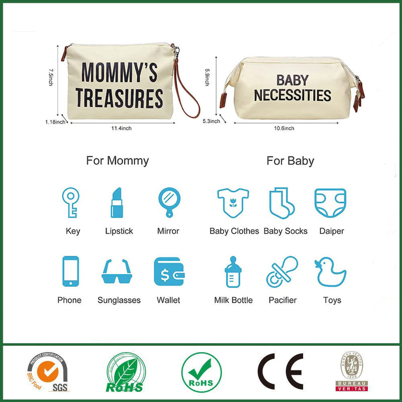3-piece Portable Bag Set For Moms On Trips