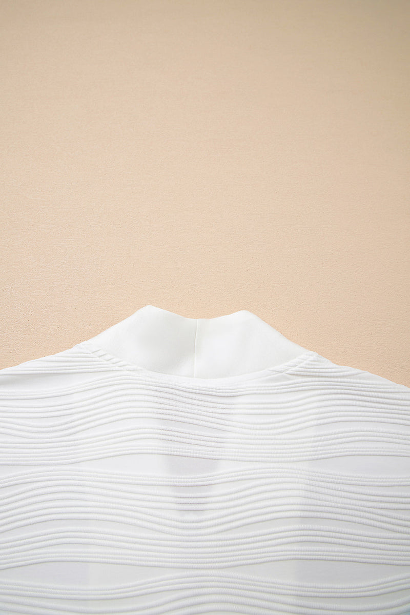 Nyomi Color Textured Zip Pullover
