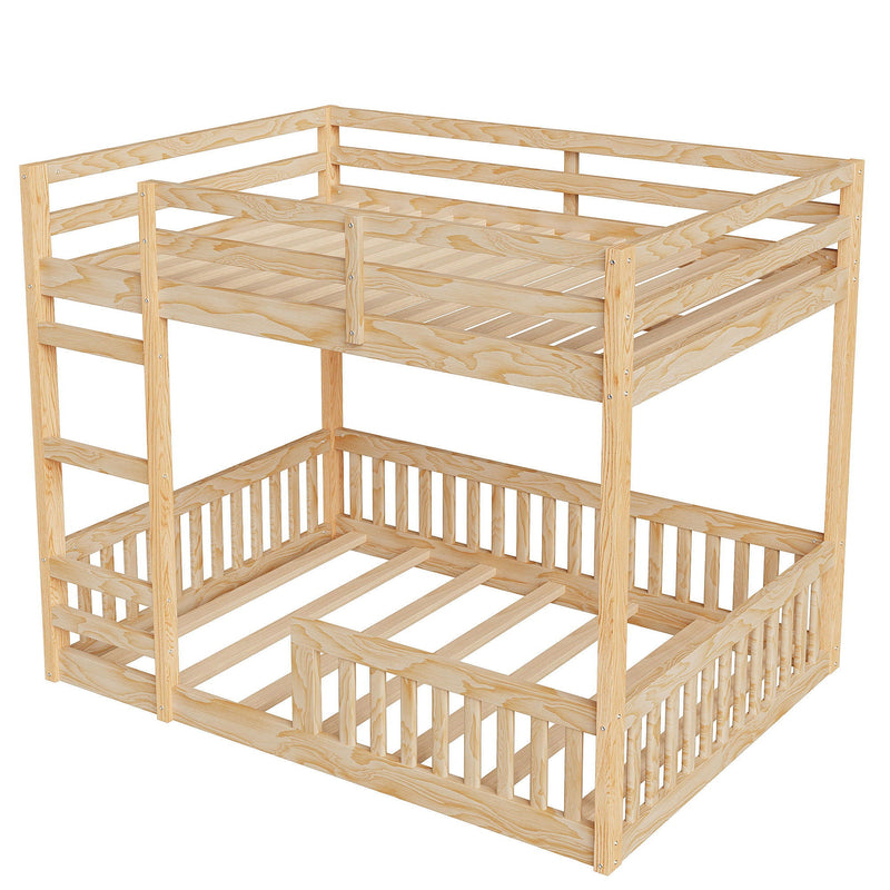 Stylish Bunk Bed With Ladder And Guardrails