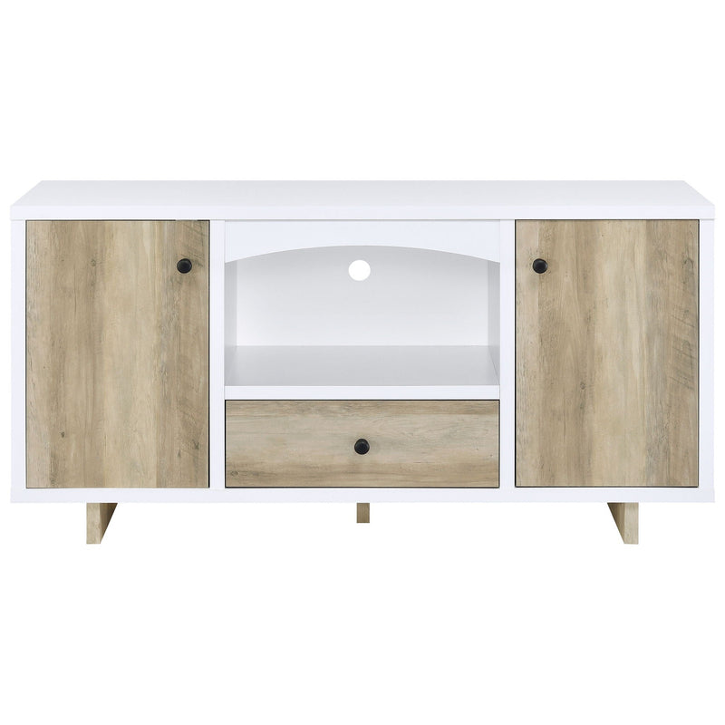 Dalton 2-door Storage Cabinet White and Distressed Pine