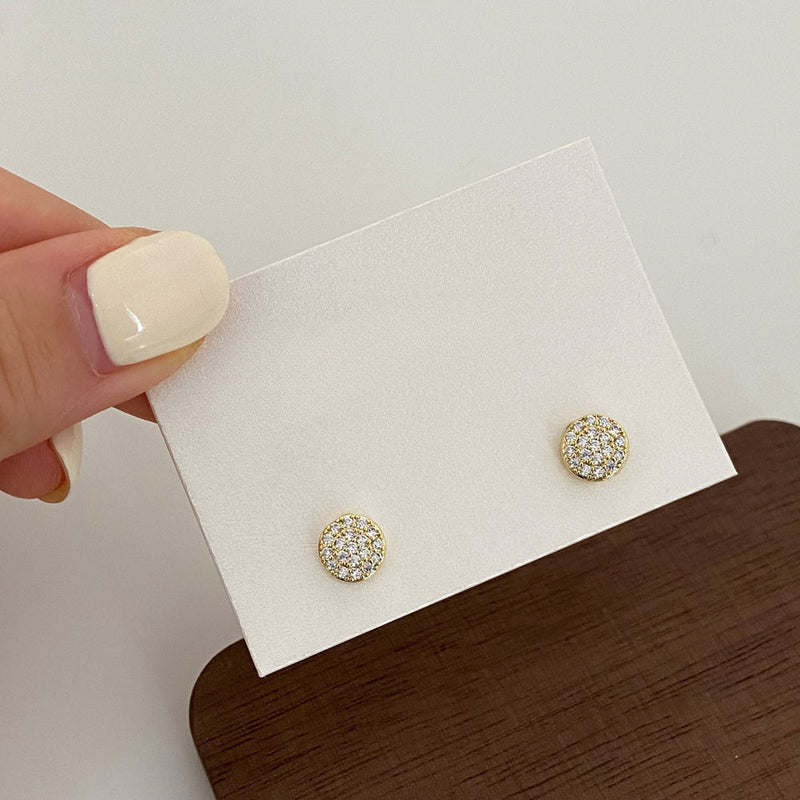 Geometric Round Full Rhinestone Earrings