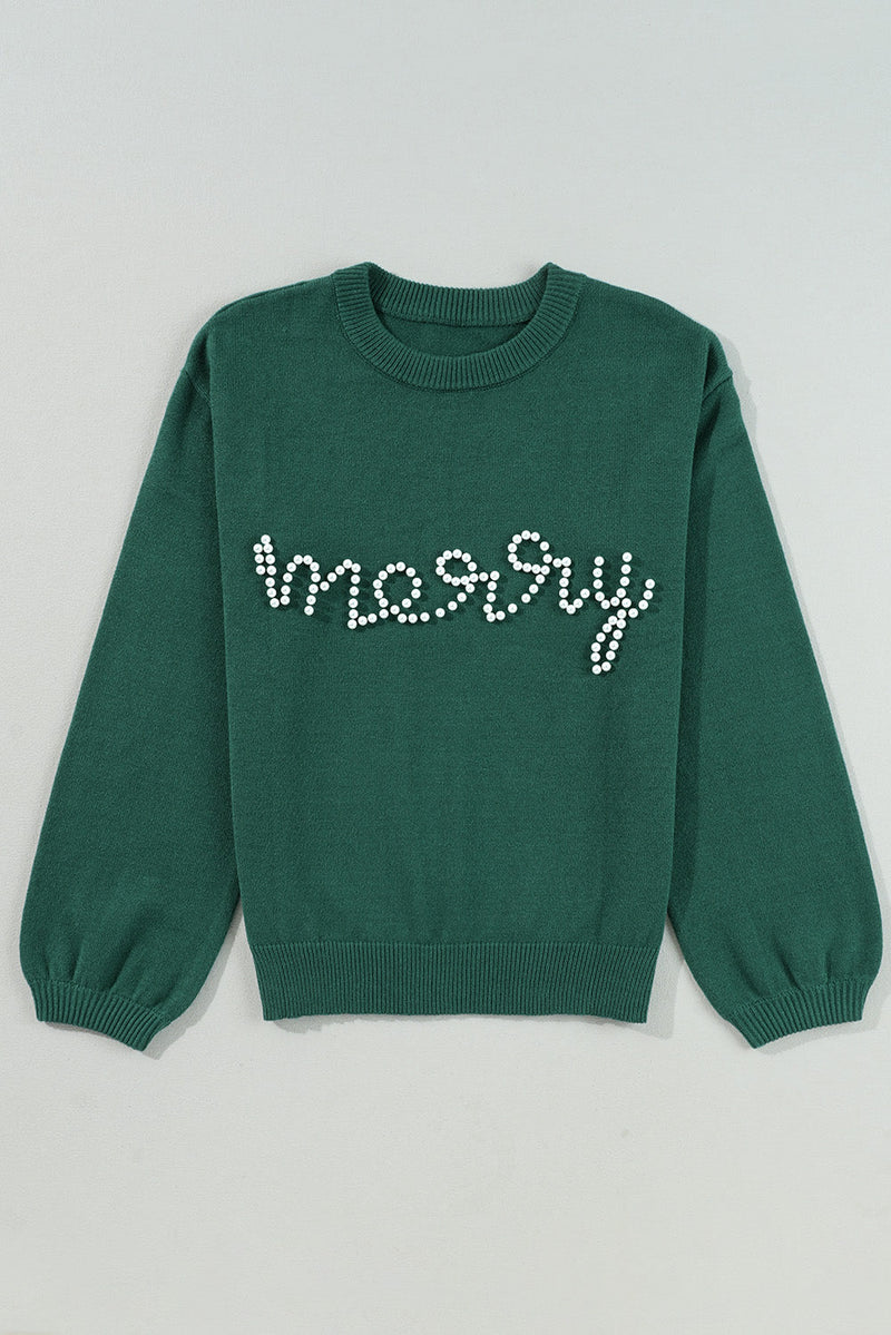 Aria Beaded Merry Casual Sweater
