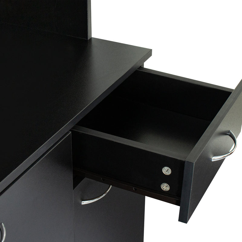 70.87' Tall Wardrobe& Kitchen Cabinet, with 6-Doors, 1-Open Shelves and 1-Drawer for bedroom,Black
