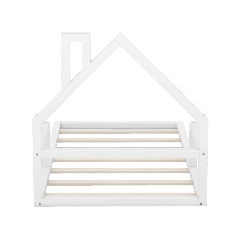 Floor Bed With House Shaped Headboard