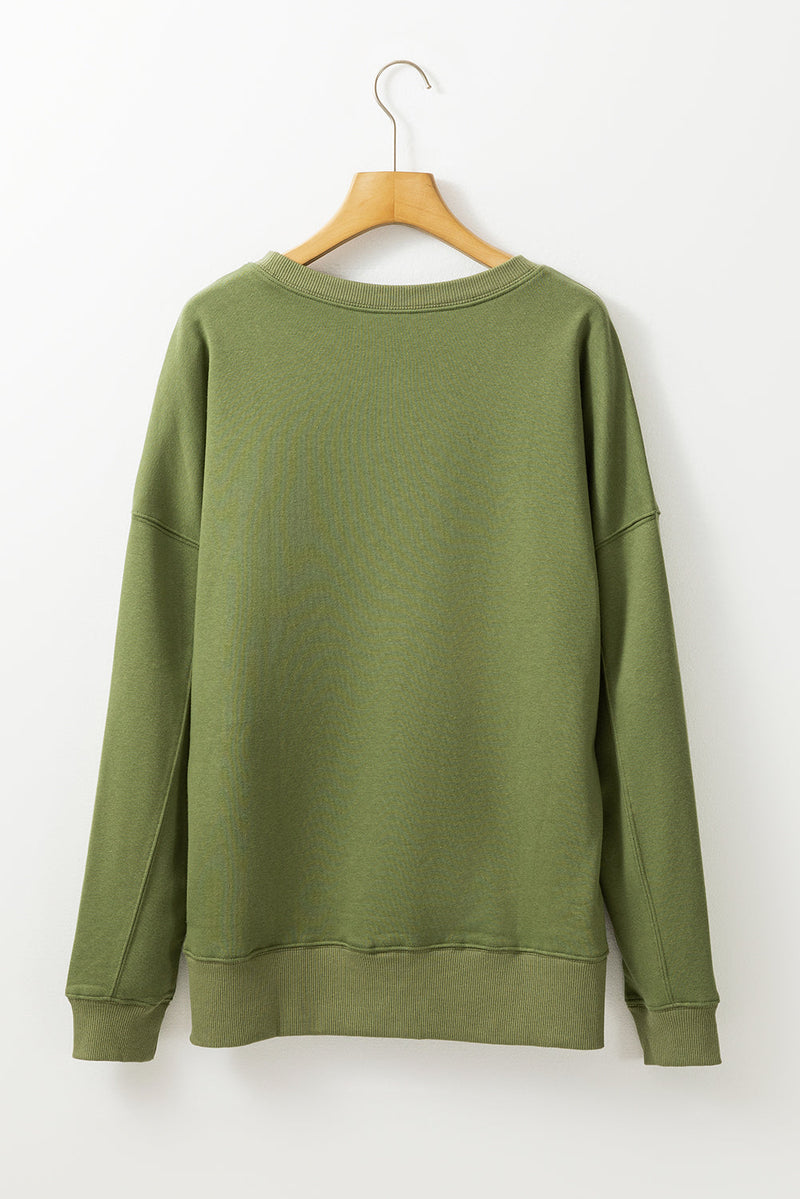 Ainsley Crisscross Stitching Loose Sweatshirt