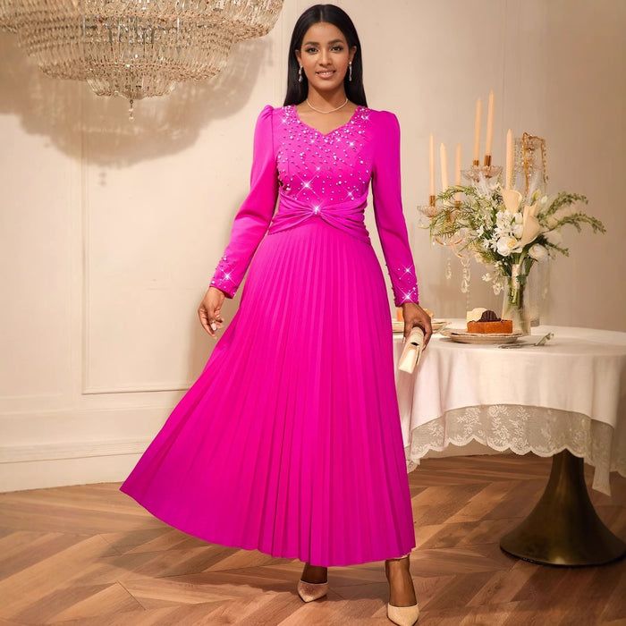 New V-neck Party High Waist Slim Fit Dress