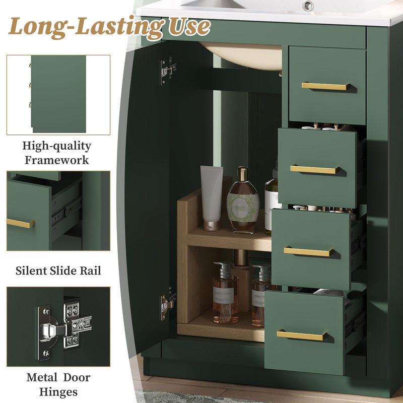 Modern Bathroom Vanity With 1 Door And 3 Drawers