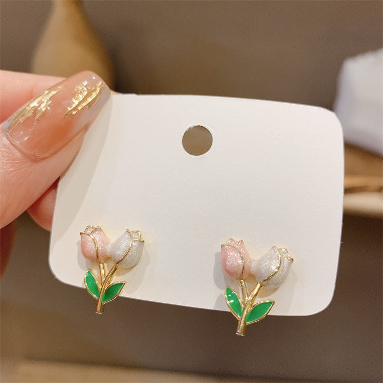 Women Tulip Flower Earrings