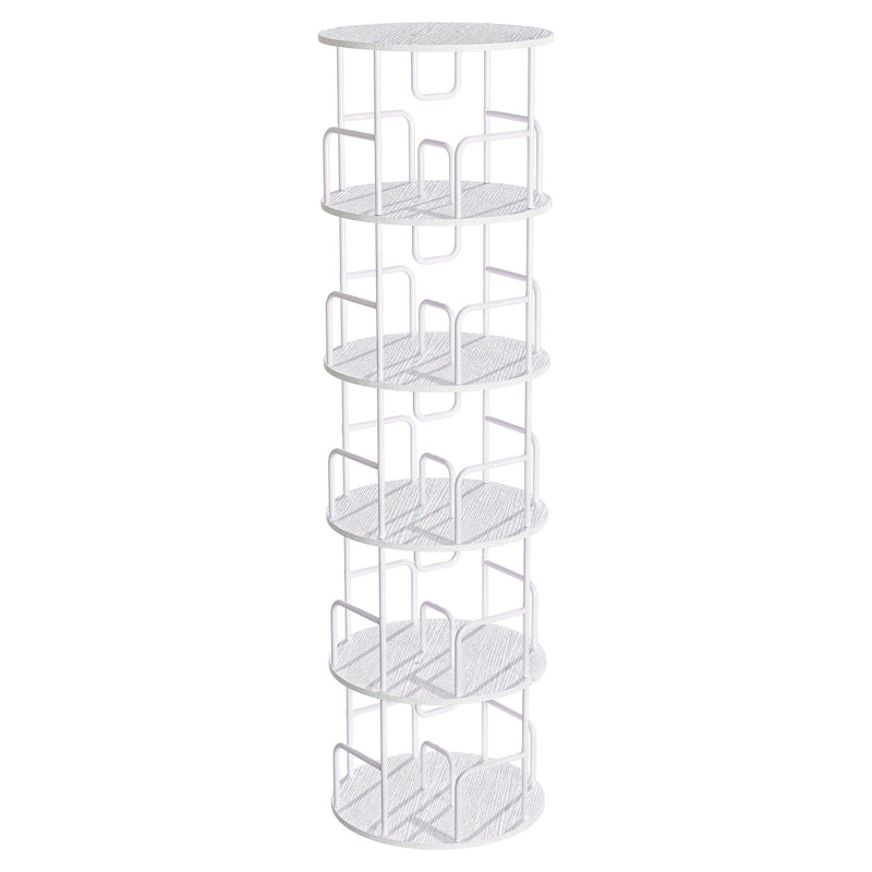 Rotating Bookshelf Tower 5 Tier Spinning 360 Degree Revolving Storage Shelf