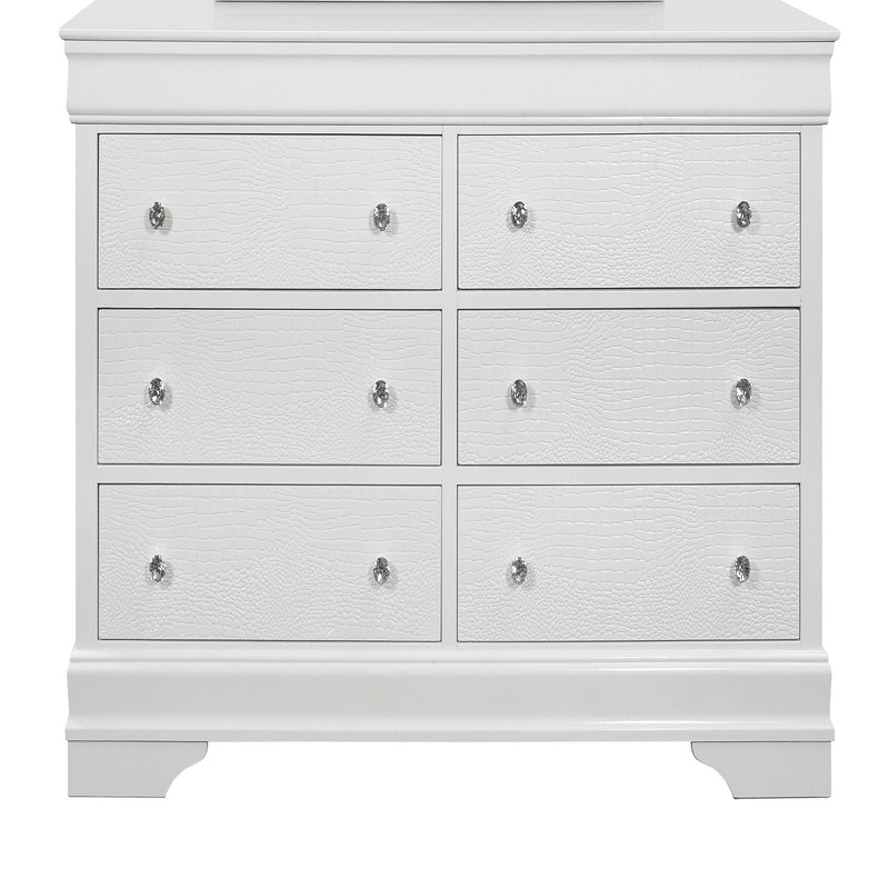 Shaker - 5 Pieces Bedroom Set With Crystal Inspired Tufted Headboard And LED Lighting