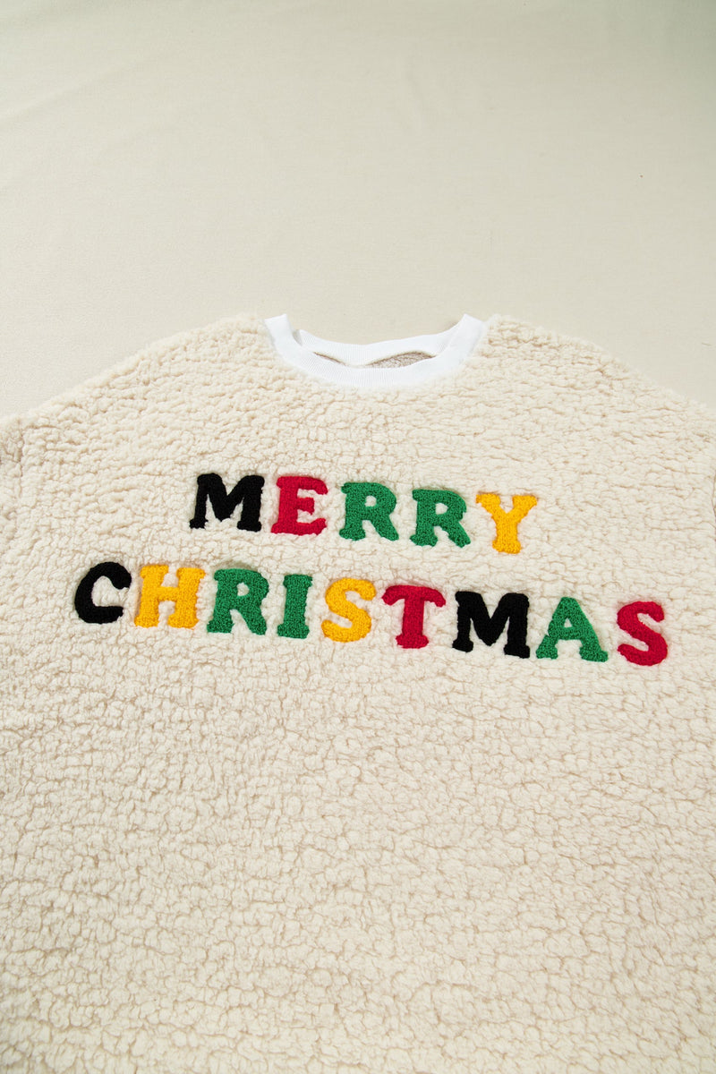 Ensley Christmas Embroidered Sherpa Pullover