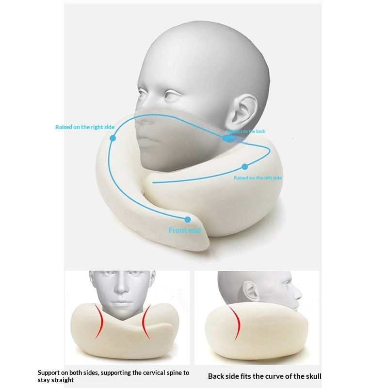 Memory Foam Travel Neck Pillow – Foldable U-Shape for Airplane, Car & Office