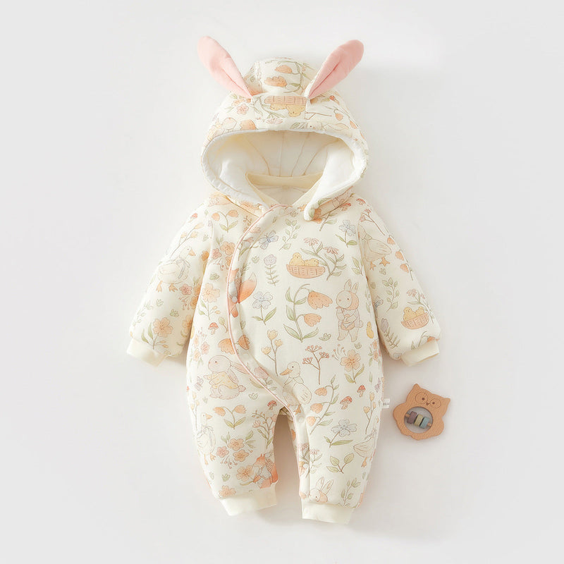 Thickened New Years Day Onesie With A Hood For Outdoor Wear