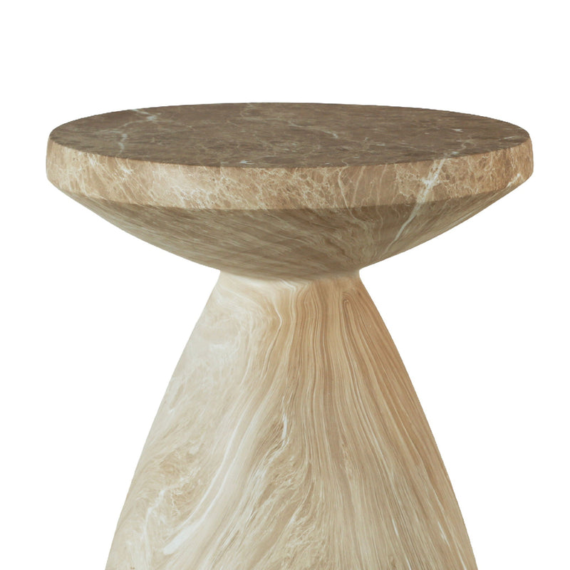 Outdoor Geometric End Table - Marble