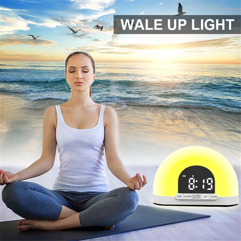 Wake Up Light Alarm Clock – Simulated Sunrise Sleep Aid Lamp