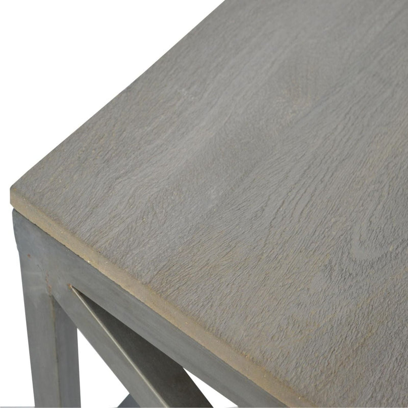 Cross Metal Coffee Table - Pewter