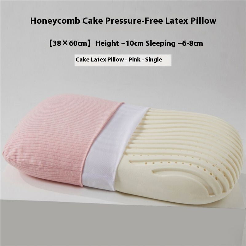 Cake Natural Latex Pillow – Pressure-Free Rebound Neck Support in 3 Colors