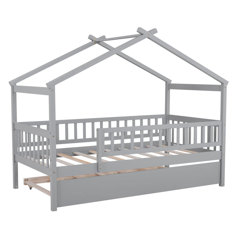 Creativity House Bed With Twin Size Trundle