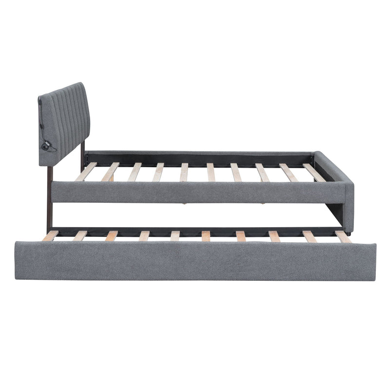Upholstered Platform Bed With Trundle
