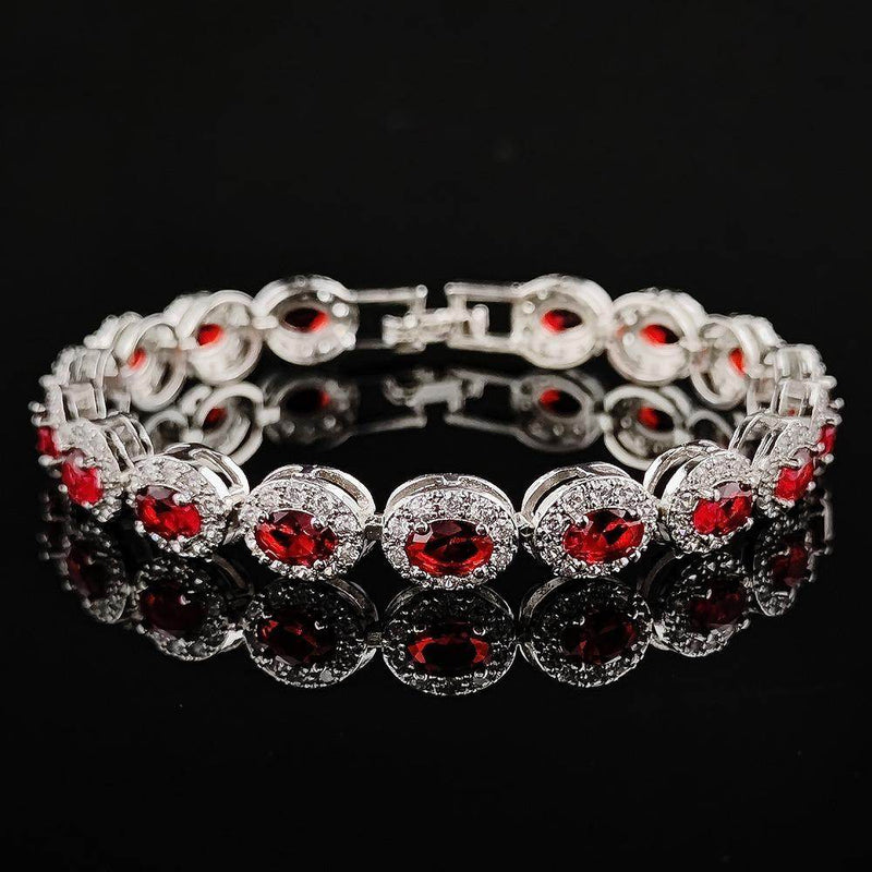 Colorful CZ Halo Tennis Chain Bracelet, Multicolor Gemstone Bridal Jewelry, Unique Pattern Gift for Her, Cubic Zirconia Bridesmaid Bracelet
