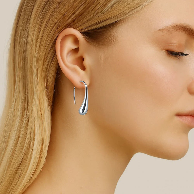 Isabella Eternal Drops Dainty Teardrop Dome Earrings