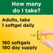Vitamin D3 1000 IU (25 Mcg), Dietary Supplement for Bone, Teeth, Muscle and Immune Health Support, 180 Softgels, 180 Day Supply