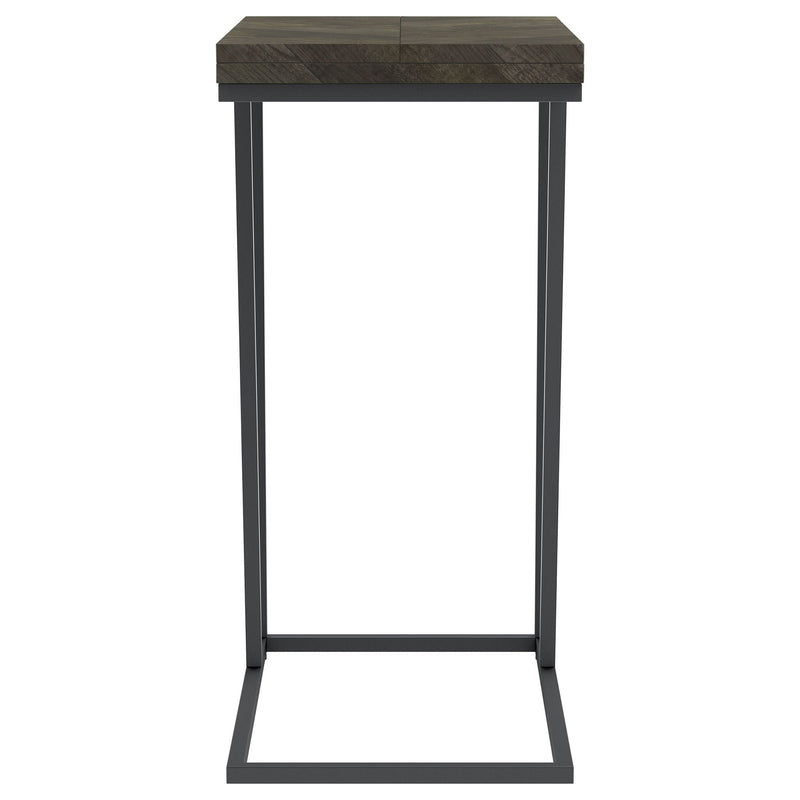 Carly Expandable Engineered Wood C-Shaped Side Table Grey