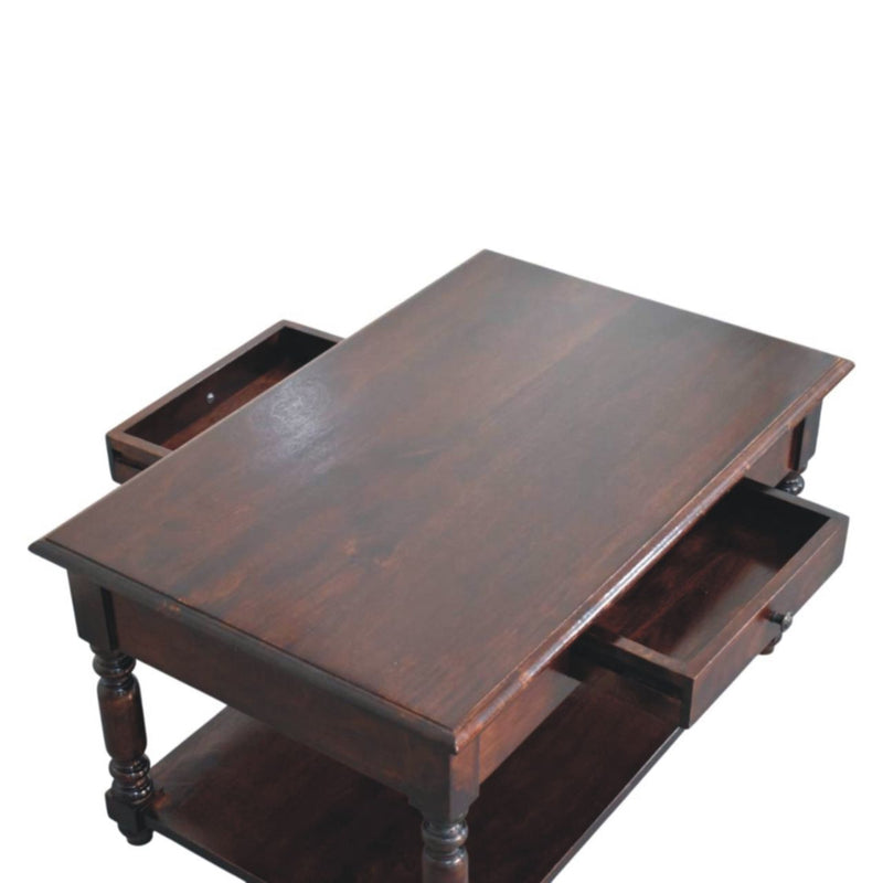 Turned Legs Drawer Table