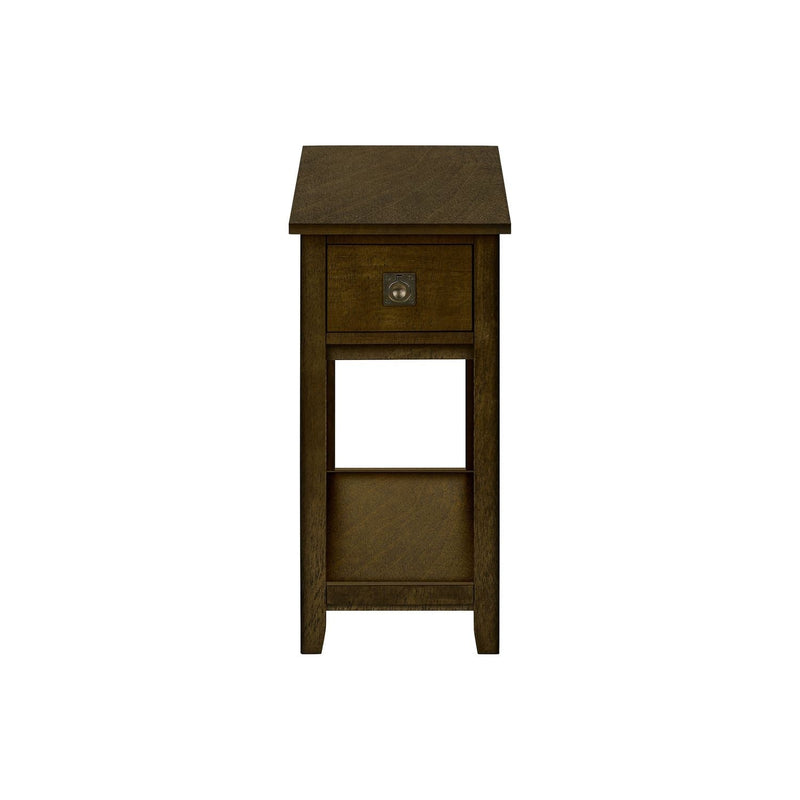 Accent End Table, 2 Tier, Narrow, Lamp, Storage Drawer, Charming Design