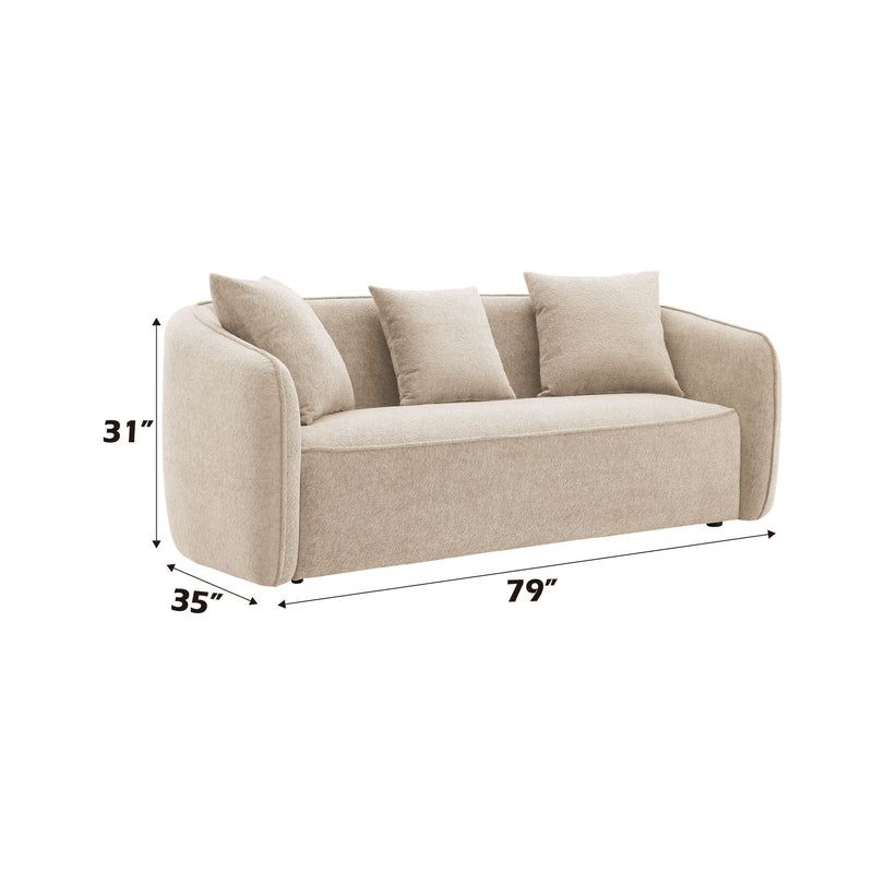 Keith - Sofa With 3 Matching Color Toss Pillows