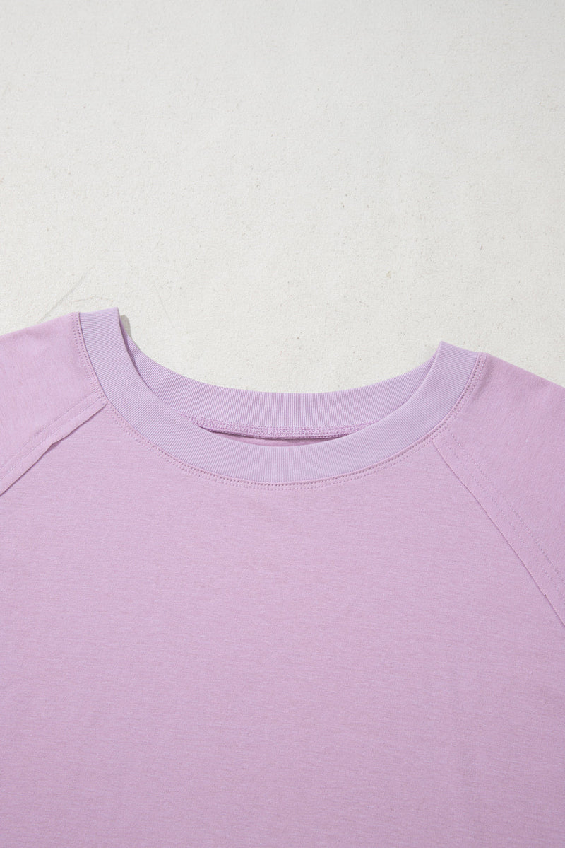 Phalaenopsis Flower Patch Colorblock Plus Size Pullover Top